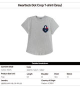 ハートロックドットクロップTシャツ (グレー)