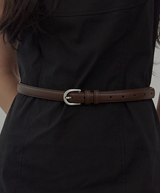 Basic Slim Round Leather Belt – 6 Colors