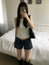Sand Low Rise Denim Shorts (one color)