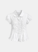 Auri Shirred Collar Blouse