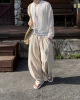 Beo Curved Linen Balloon Pants
