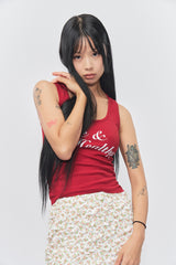 Love & Healthy ロゴノースリーブトップ Red