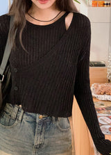 #Wrap Button Layered Knit (3color)