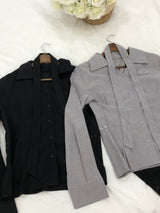デュアルタイピンタックラインシャツ