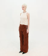LOCK BUTTON POCKET PANTS (BRICK RED)
