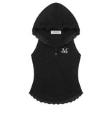 ASEN LACE SLIM HOOD SLEEVELESS (4COLOR)
