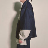 reverse Terry Pocket Denim Jacket_blue