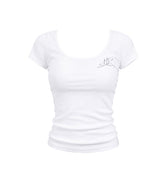 26SS★ [mnem] ME Scoop Neck Baby Tee
