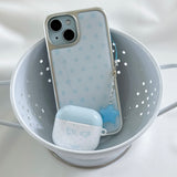 BLUE DOT&STAR Silver Epoxy Case