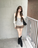 Grey lace sleeveless
