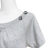 (2color) Check Back Ribbon Off-Shoulder Short Sleeve Tee