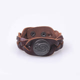  BRAIDED LEATHER BRACELET BROWN BLB01
