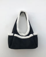 Suede Trimmed Baguette Bag (3 colors)