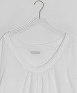 ミミュールVネックドットレイヤードオフショルダーTシャツ