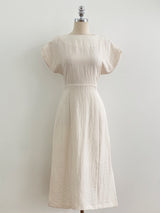 Opil Balloon Sleeve Linen Long One Piece