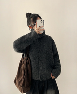 Hani cozy high neck button cardigan