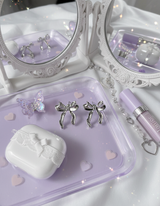 [ILLIT イロハ, NMIXX へウォン Piercing] バレリーナリボンピアス - Silver
