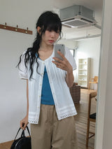 Toara Ribbed Diagonal Cut V-neck Sleeveless
