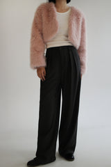 Crop fur jacket