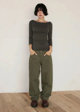 TENCEL BOAT-NECK SLIM TEE