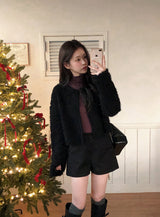[SHOPPERMADE] クリスマスモヘアカーディガン + タイセット(3color)