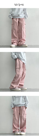 [3 Tier Length] [S–2XL] Tida Tantan Pintuck Banding Cargo Wide Pants (6 colors)