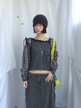 フェミニンフラットネックロングTシャツ