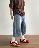 Flat 7-Part Denim Pants