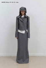 Layered Bolero Wool Jacket / Grey