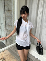 Kenby Scarf Short Sleeve Blouse