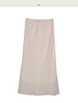 milky long chiffon flare sk