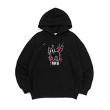 DIZZY CAT HOOD TEE-BLACK