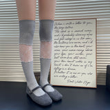 Lace Ribbon Scrunch Long Socks