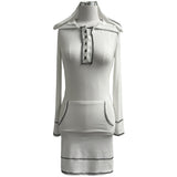 Burning Hood Color Stitch Slim Fit Midi Dress (3 Colors)