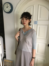 YWD チェックシフォンドレス (2color)