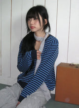 26FW★ [BAONHAUS] Sevnin Stripe V-Neck Knit