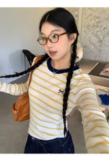 ボウイエローストライプ長袖Tシャツ