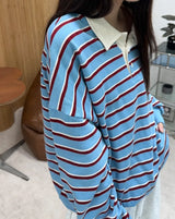 Pend Striped Collar Sweatshirt