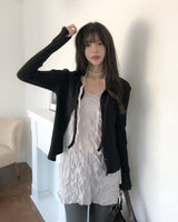 ムード ストラップリブカーディガン