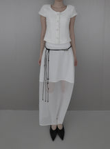Ash Chiffon Long Skirt