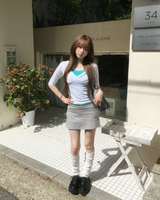 カッティング コットン ミニスカート