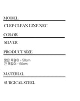 Men's ツーラインネックレスステンレススチールシンプルデザイン_CLEF クリーンライン ネックレス