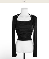 [ballet mood💗] punit tulle halter layer top
