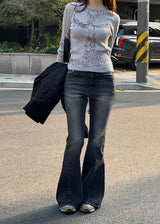 BLACK CAT BOOTS CUT DENIM