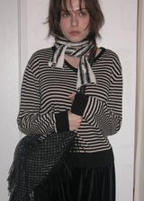 Knit Long Muffler_Ivory&Black