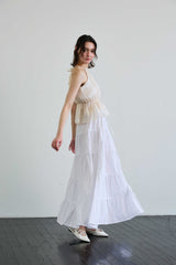 PEARL HALTERNECK TOP / IVORY