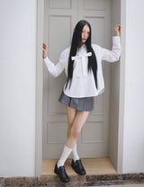 TIE HALF SHIRT(WHITE)