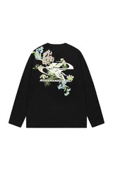 フローラルエンブロイダードロゴ長袖Tシャツ