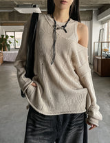 Yukia Damage Deep V-Neck Knit