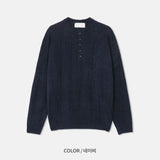 フリンジヘンリーネックニットセーター (3 Colors)